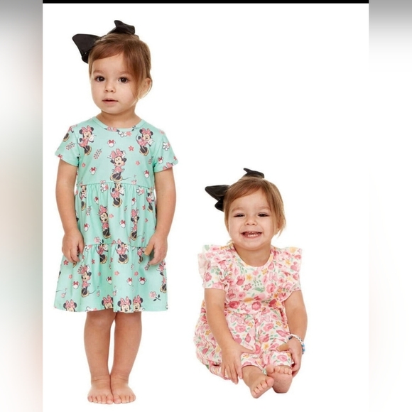 Disney Baby Minnie Mouse 2Pc Matching Mint Green Tiered Dress Set Size 3M NWOT - Picture 13 of 16